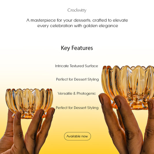 Gold Crystal Dessert Cup Set of 6