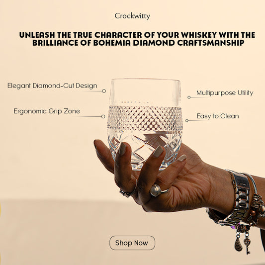 Bohemia Diamond Whiskey Glass Set of 6 320 ml