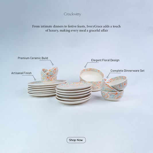 Handcrafted IvoryGrace 20 Piece Dinner Set For 6