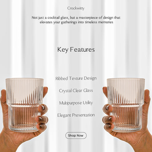 Goblet Ribbed Cocktail Glass Set of 6 472 ml