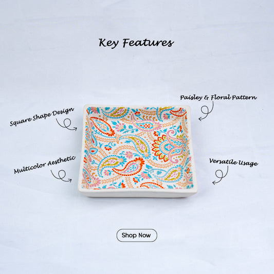 Floral Fiesta Handmade Chaat Platter Set of 6