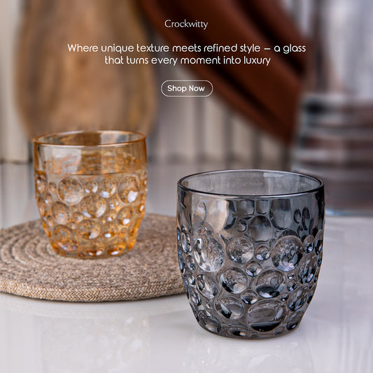 Black Ripple Sphere Glass Set of 6 350 ml