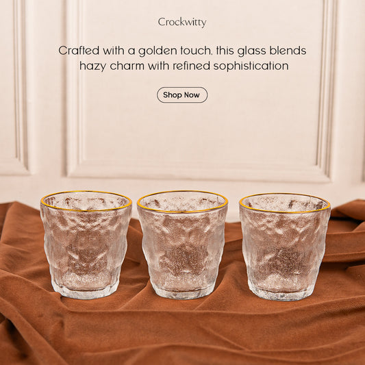 Hazed Golden Line Glass Set of 6 260 ml