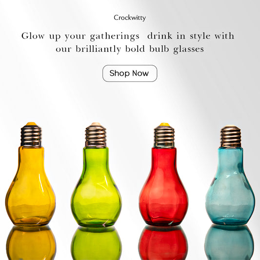 Multi Coloured Bulb Shaped Mocktail Glass Set of 4 600 ml