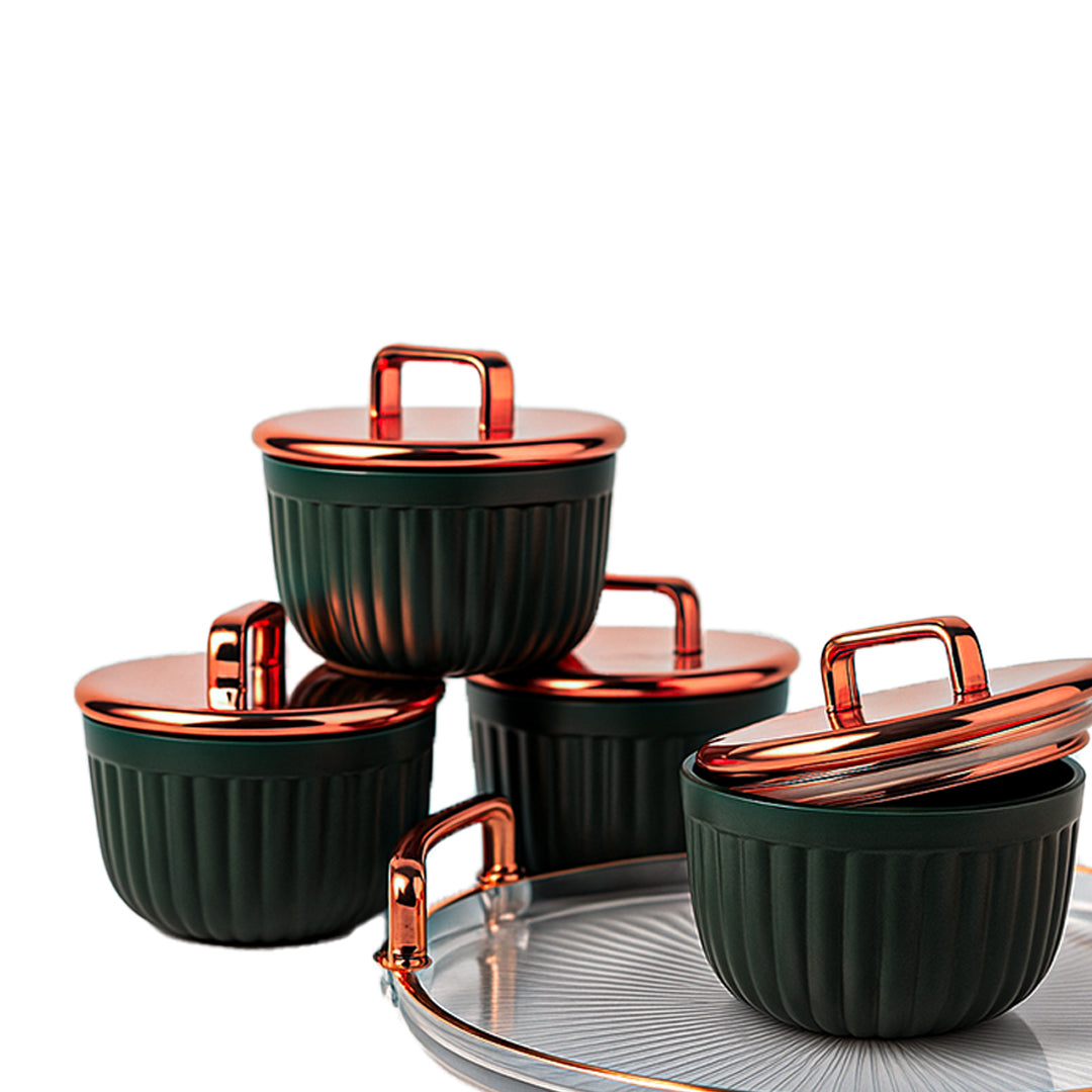 Unbreakable Tray with Air Tight Glass Bowls