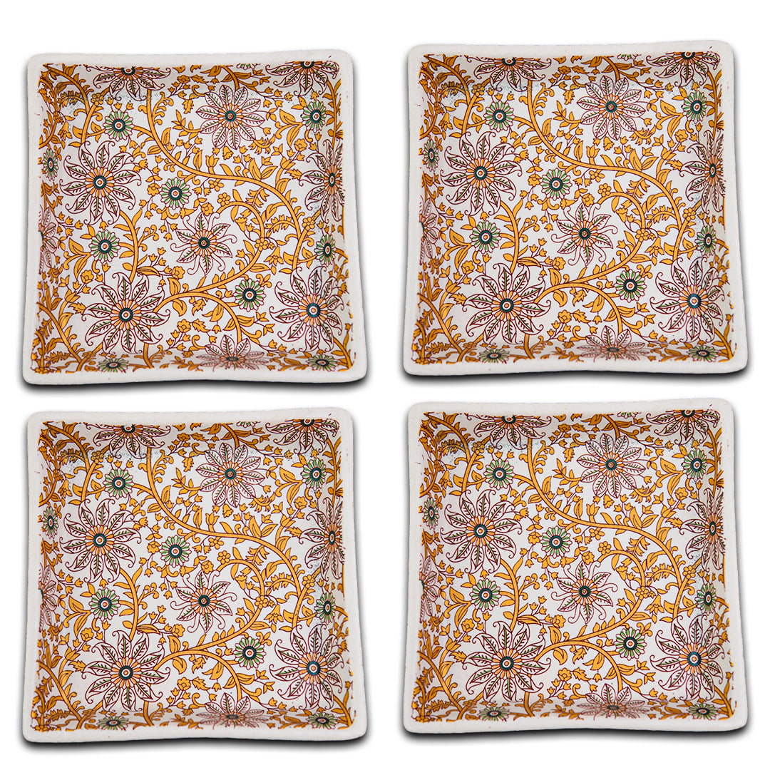 GoldenVine Handmade Ceramic Chaat Platter Set of 6