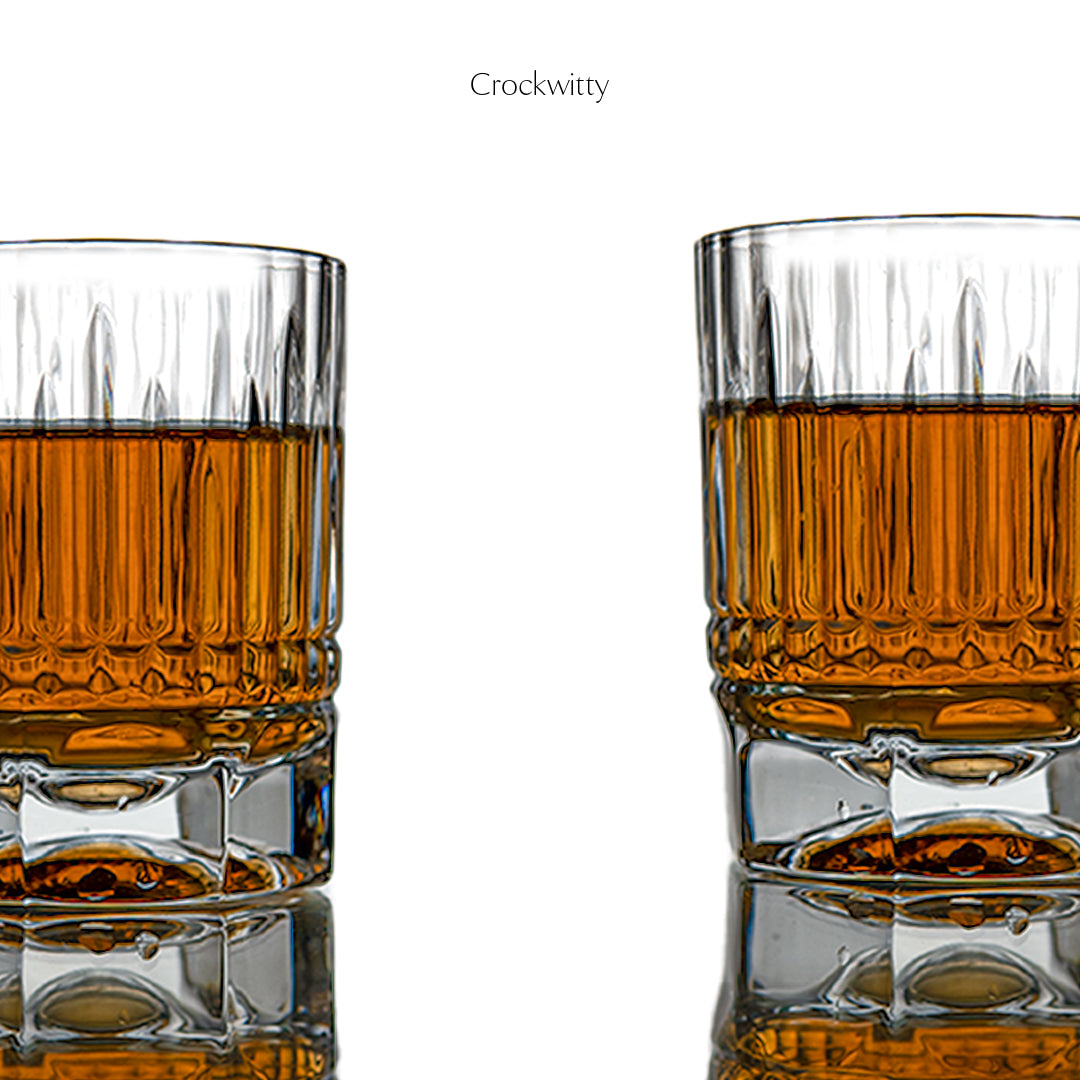 Heavy Base Volcano Whiskey Glass Set of 4 350 ml