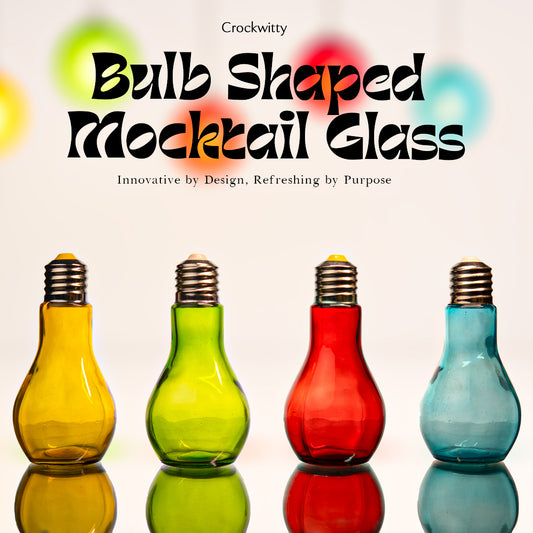 Multi Coloured Bulb Shaped Mocktail Glass Set of 4 600 ml