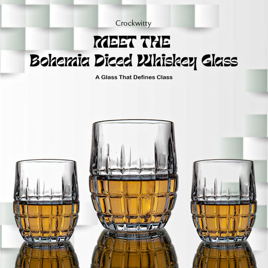 Bohemia Diced Whiskey Glass Set of 6 320 ml