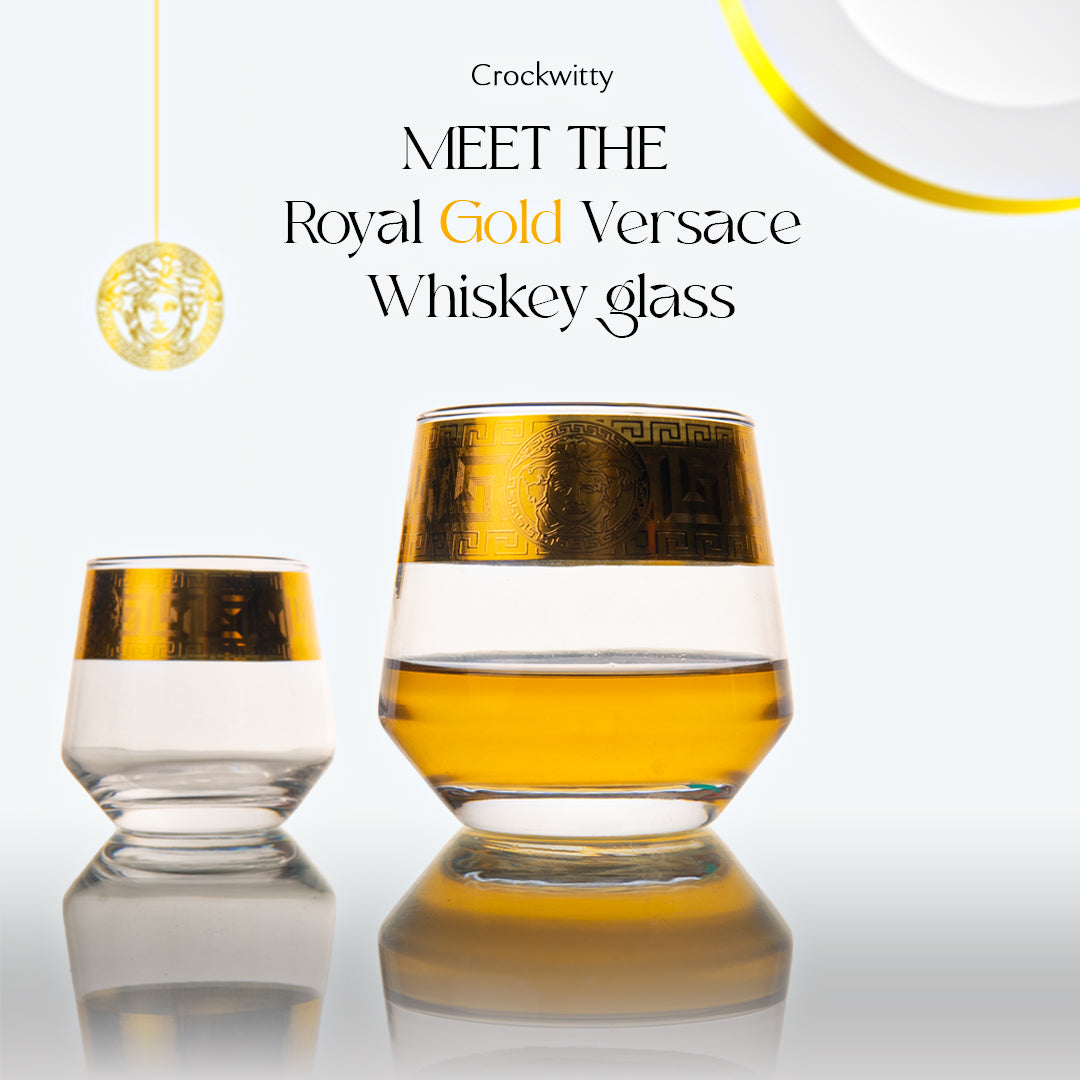 Royal Gold Versace Whiskey Glass Set of 6 370 ml