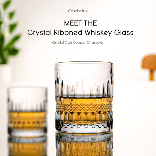 Crystal Ribboned Whisky Glass Set of 6 300 ml
