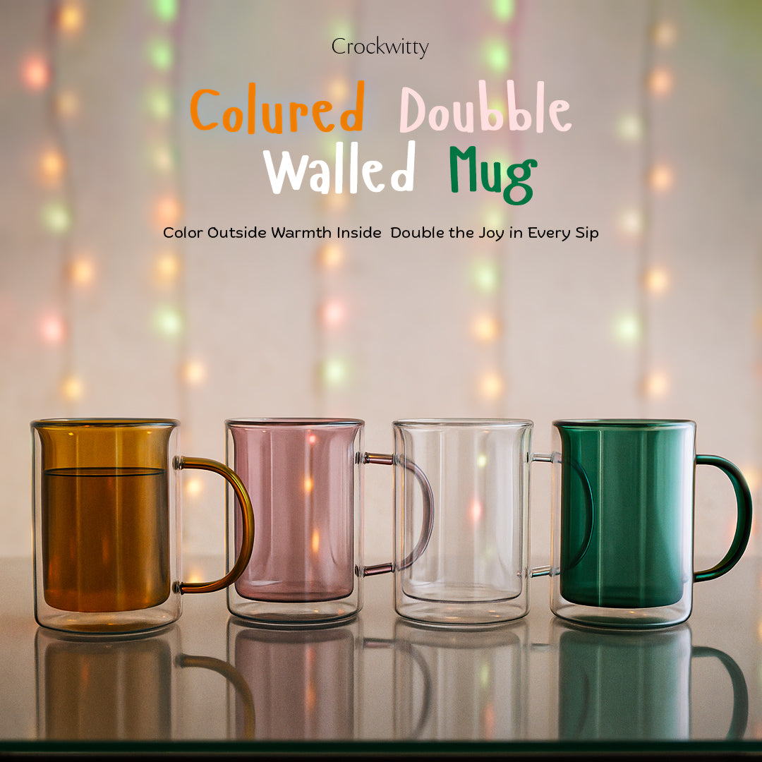 Coloured Double Walled Mug Set of 1 250 ml