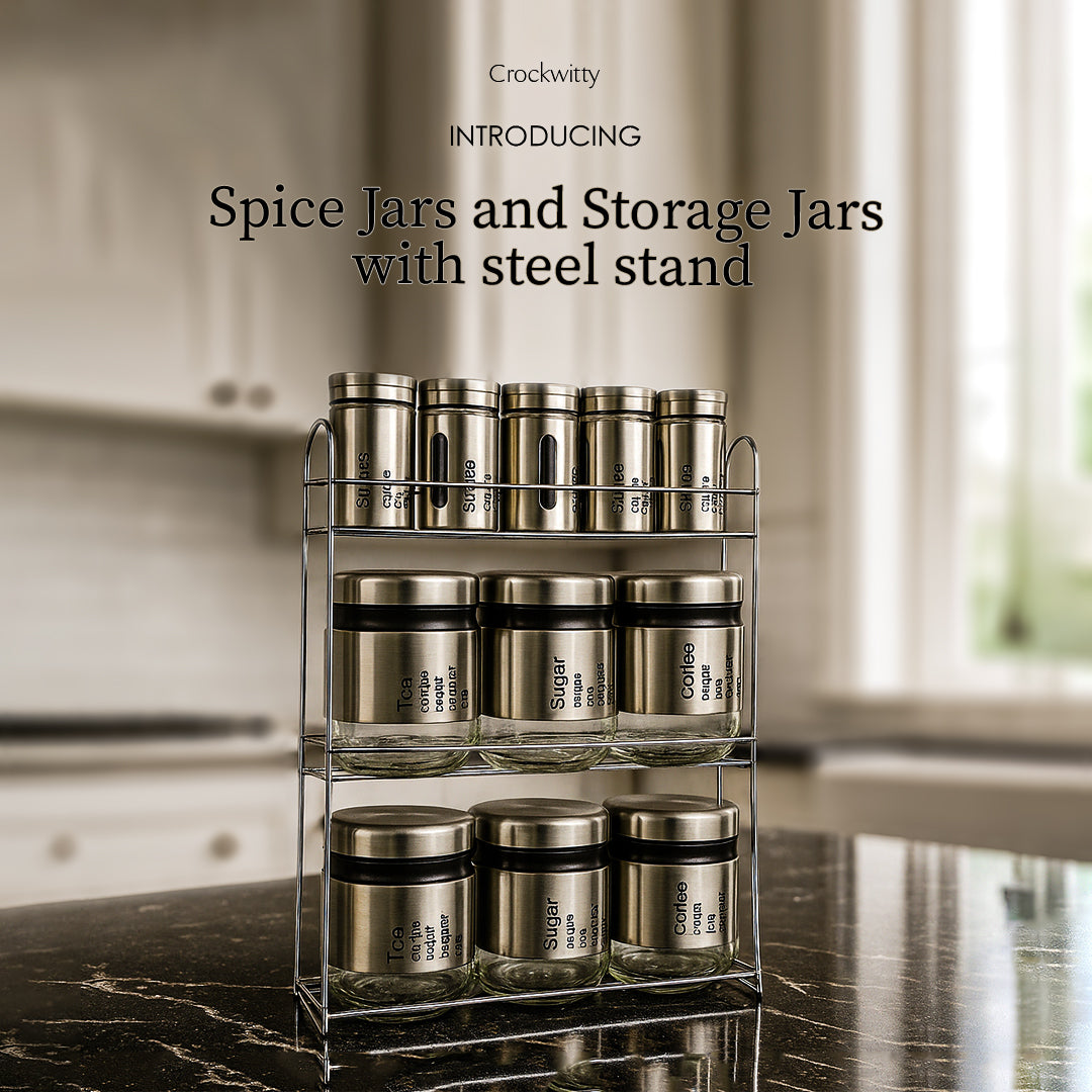 Spice Jars and Storage Jars with Steel Stand