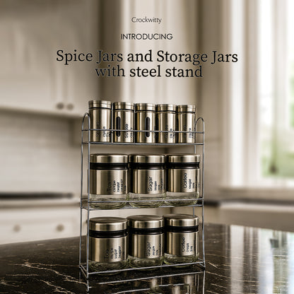 Spice Jars and Storage Jars with Steel Stand
