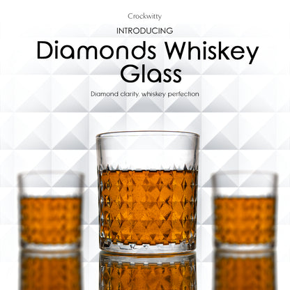 Diamond Whiskey Glaass Set of 6 340 ml
