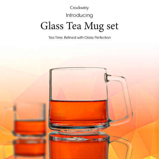 Glass Tea Mug Set of 6 350 ml