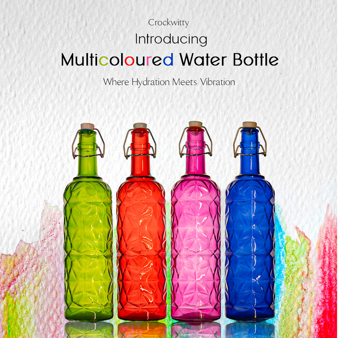 Multi Coloured Water Bottle Set of 4 1000 ml