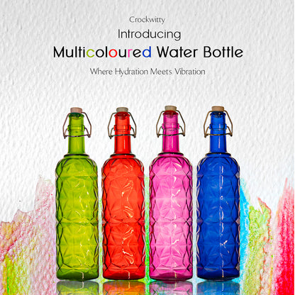 Multi Coloured Water Bottle Set of 4 1000 ml