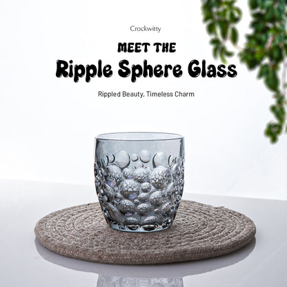 Black Ripple Sphere Glass Set of 6 350 ml