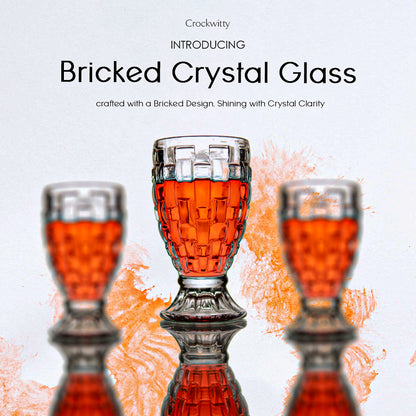 Bricked Crystal Glass Set of 6 220 ml