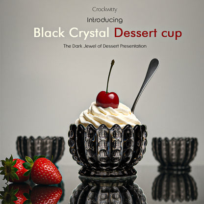 Black Crystal Dessert Cup Set of 6