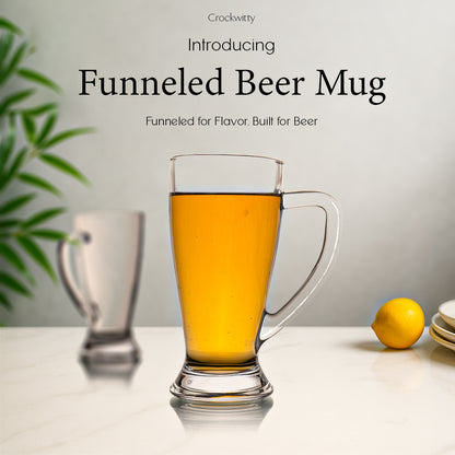 Clear Funneled Beer Mug Set of 2 270 ml