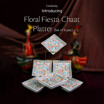 Floral Fiesta Handmade Chaat Platter Set of 6