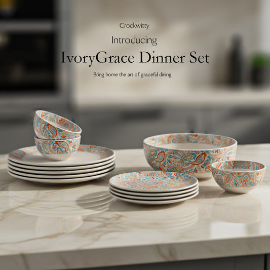 Handcrafted IvoryGrace 20 Piece Dinner Set For 6
