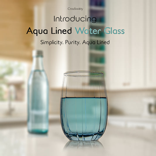 Aqua Lined Water Glass Set of 6 380 ml