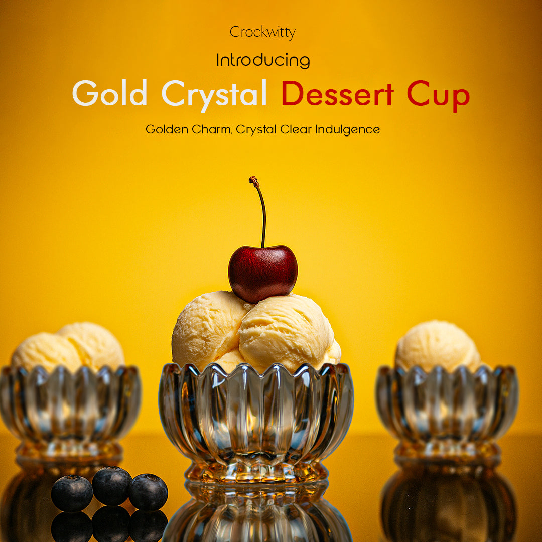 Gold Crystal Dessert Cup Set of 6
