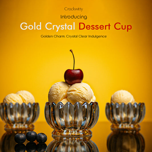 Gold Crystal Dessert Cup Set of 6