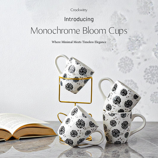 Handcrafted Monochrome Bloom Cup Set of 1 320 ml