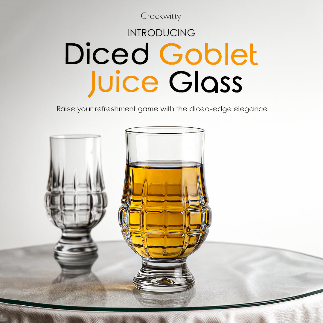 Diced Goblet Juice Glass Set of 6 146 ml