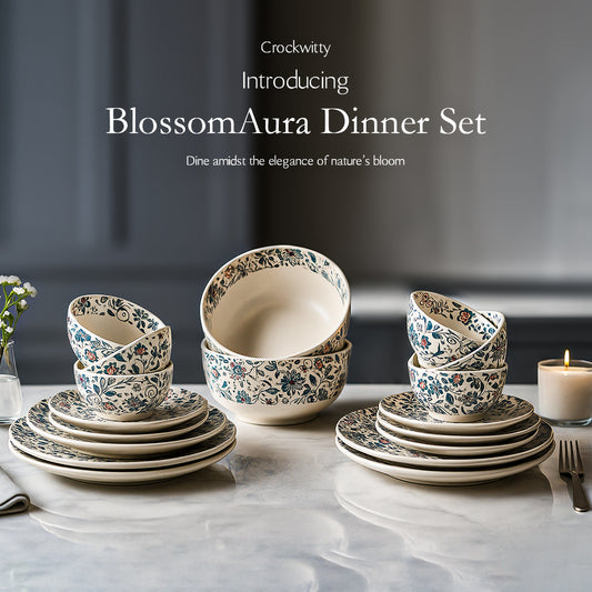 Handcrafted BlossomAura 20 Piece Dinner Set of 6