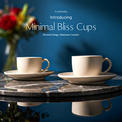Handmade Minimal Bliss Cup and Saucer Set of 2 200 ml