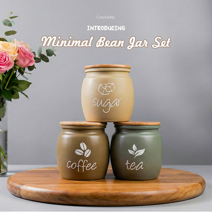 Minimal Bean Jar Set of 3 550 ml