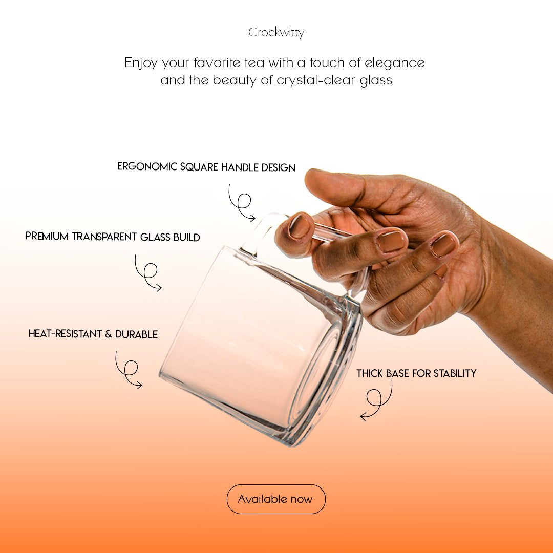 Glass Tea Mug Set of 6 350 ml