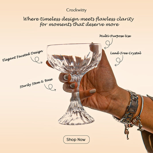 Crystalined Martini Glass Set of 2 180 ml