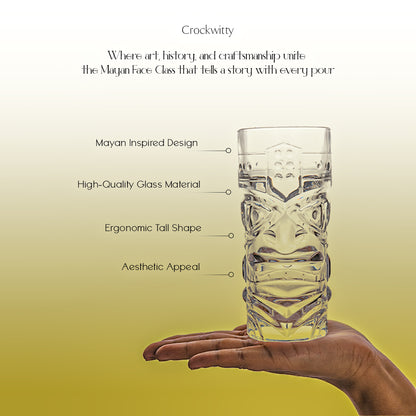 Mayan Face Glass Set of 6 410 ml