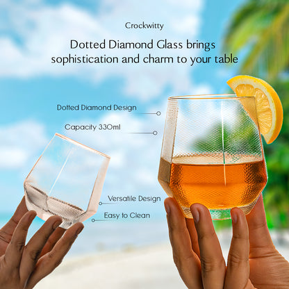 Dotted Diamond Glass Set of 6 330 ml