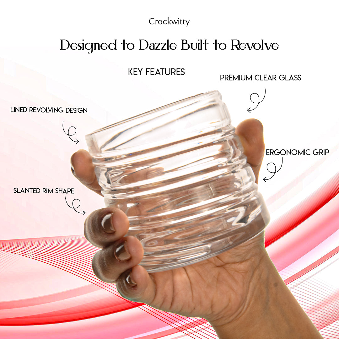 Lined Revolving Whiskey Glass Set of 6 275 ml