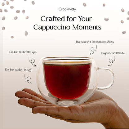 Cappuccino Double Walled Mug Set of 2 250 ml