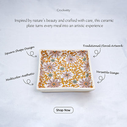 GoldenVine Handmade Ceramic Chaat Platter Set of 6