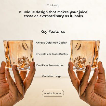 Deformed juice Glass Set of 6 200 ml