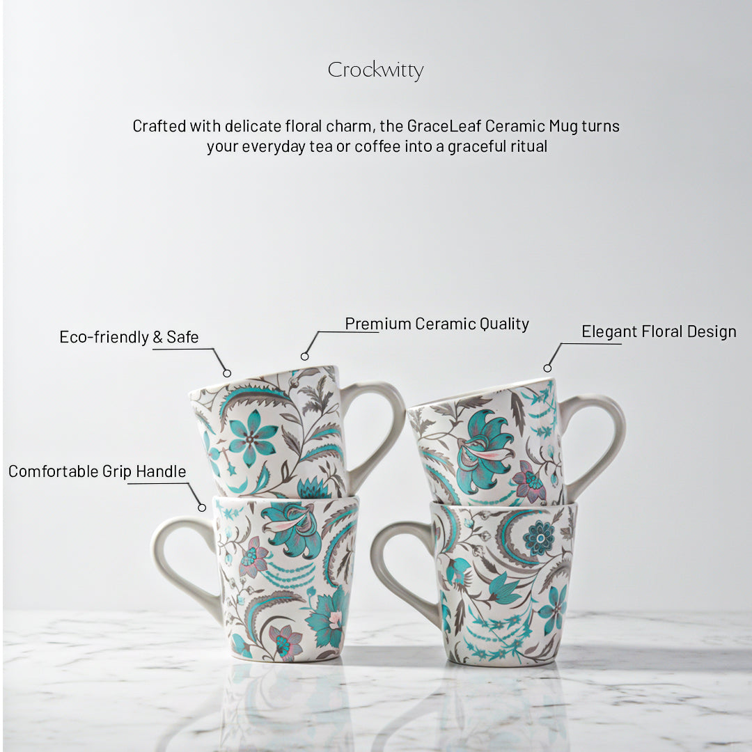 GraceLeaf Handmade Ceramic Mug Set of 1 320 ml