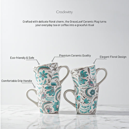 GraceLeaf Handmade Ceramic Mug Set of 1 320 ml