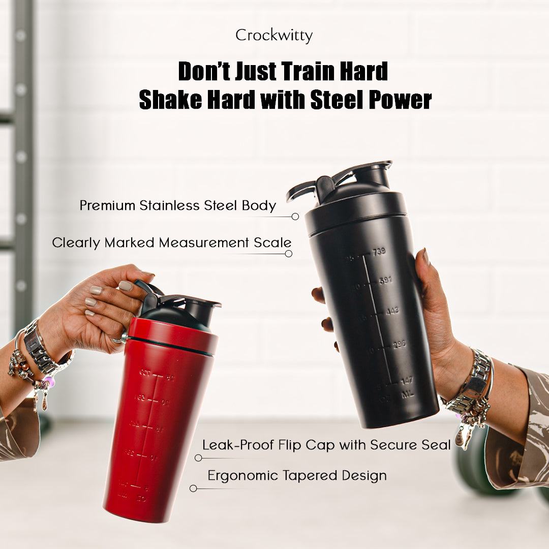 Gym Steel Shaker Set of 1 750 ml