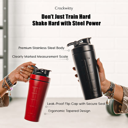 Gym Steel Shaker Set of 1 750 ml
