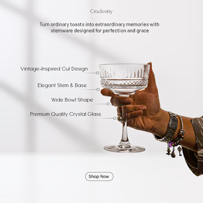 Champagne stemware Glass Set of 2 250 ml