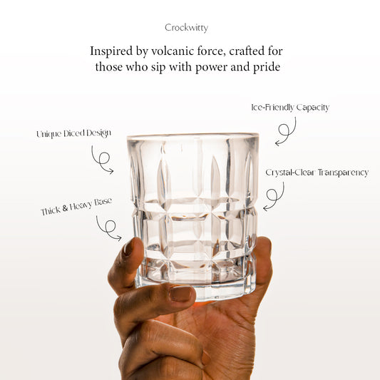 Diced Whiskey Glass Set of 6 300 ml